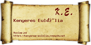 Kenyeres Eulália névjegykártya